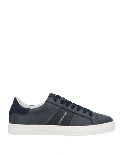 Cerruti 1881 Man Sneakers Midnight Blue Size 9 Cow Leather