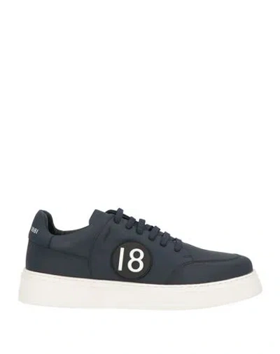 Cerruti 1881 Man Sneakers Midnight Blue Size 9 Cow Leather