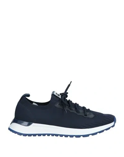 Cerruti 1881 Man Sneakers Midnight Blue Size 13 Polyester, Calfskin