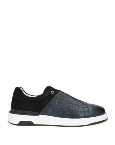 Cerruti 1881 Man Sneakers Navy Size 9 Leather In Blue