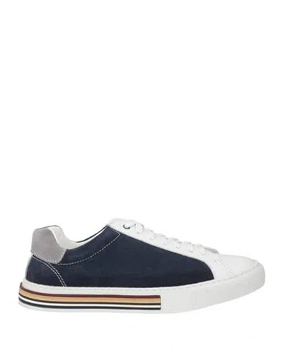 Cerruti 1881 Man Sneakers Navy Size 9 Leather In Blue