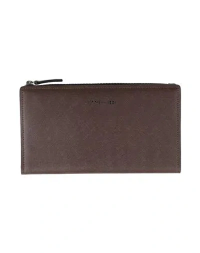 Cerruti 1881 Man Wallet Dark Brown Size - Calfskin In Purple
