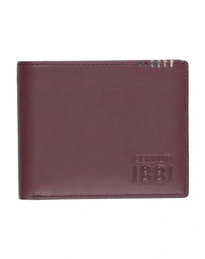 Cerruti 1881 Man Wallet Plum Size - Calfskin In Burgundy