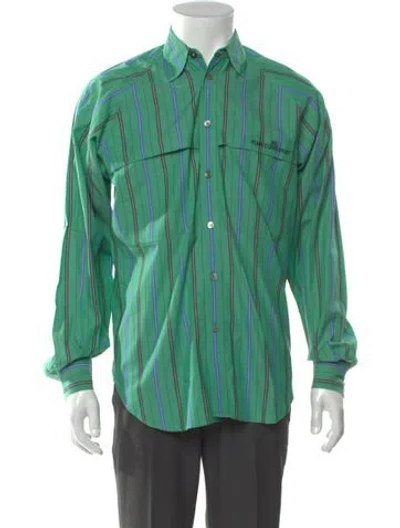 Pre-owned Cerruti 1881 Striped Long Sleeve Shirt In Green