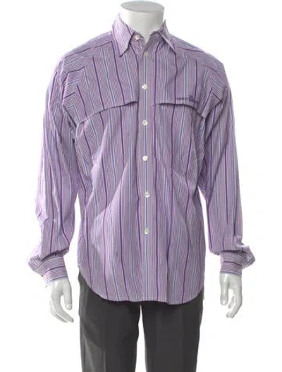Pre-owned Cerruti 1881 Striped Long Sleeve Shirt In Purple