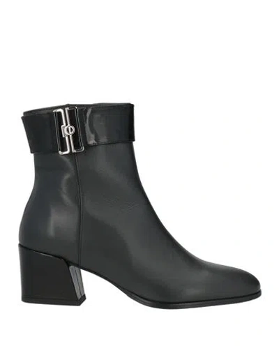 Cerruti 1881 Woman Ankle Boots Charcoal Size 8 Cow Leather In Gray