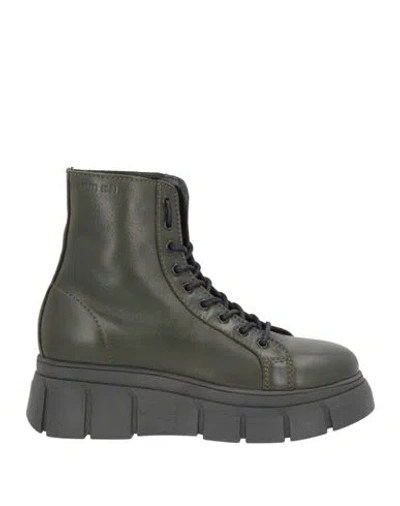 Cerruti 1881 Woman Ankle Boots Green Size 8 Calfskin