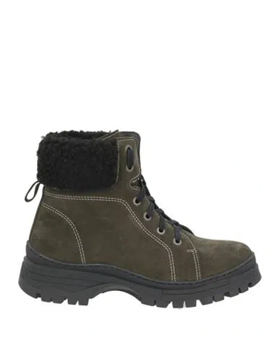 Cerruti 1881 Woman Ankle Boots Green Size 8 Leather
