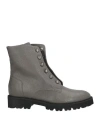 Cerruti 1881 Woman Ankle Boots Grey Size 8 Cow Leather In Gray