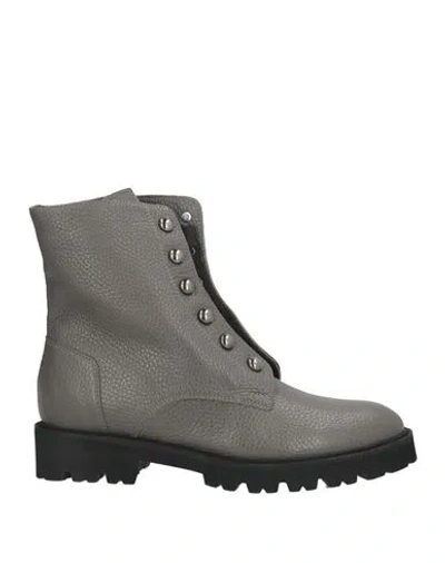 Cerruti 1881 Woman Ankle Boots Grey Size 8 Cow Leather In Gray