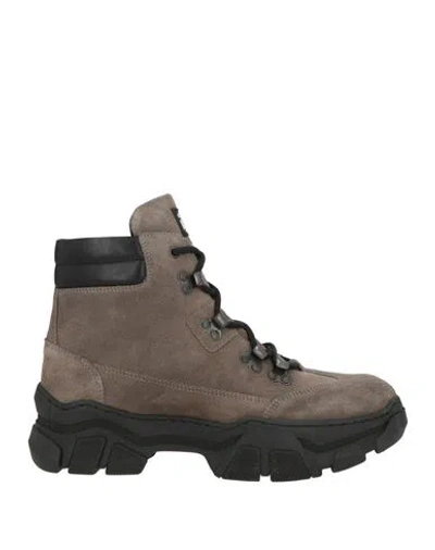 Cerruti 1881 Woman Ankle Boots Grey Size 8 Leather In Gray