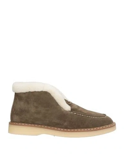Cerruti 1881 Woman Ankle Boots Military Green Size 8 Leather