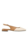 Cerruti 1881 Woman Ballet Flats Camel Size 8 Cow Leather In Sand