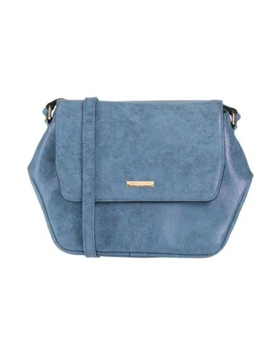 Cerruti 1881 Woman Cross-body Bag Pastel Blue Size - Cow Leather