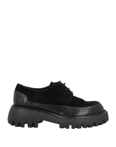 Cerruti 1881 Woman Lace-up Shoes Black Size 6 Calfskin
