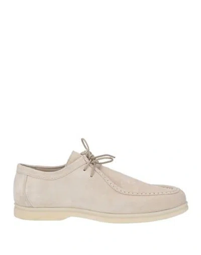Cerruti 1881 Woman Lace-up Shoes Beige Size 7 Cow Leather In Neutral