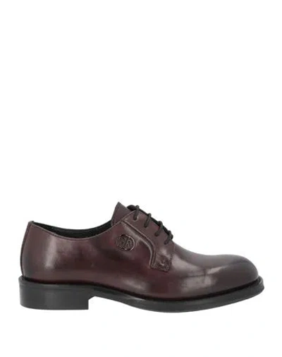 Cerruti 1881 Woman Lace-up Shoes Burgundy Size 8 Cow Leather In Red