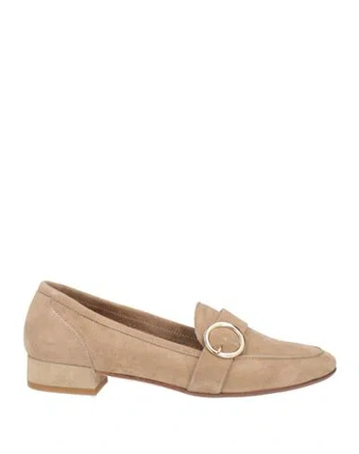 Cerruti 1881 Woman Loafers Beige Size 8 Goat Skin In Sand