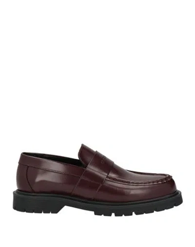 Cerruti 1881 Woman Loafers Burgundy Size 11 Cow Leather In Multi