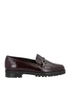 Cerruti 1881 Woman Loafers Burgundy Size 8 Calfskin In Burgundy