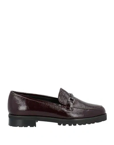 Cerruti 1881 Woman Loafers Burgundy Size 8 Calfskin In Red