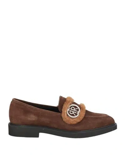 Cerruti 1881 Woman Loafers Chocolate Brown Size 8 Sheepskin