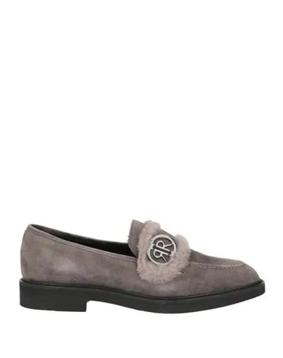 Cerruti 1881 Woman Loafers Grey Size 8 Sheepskin