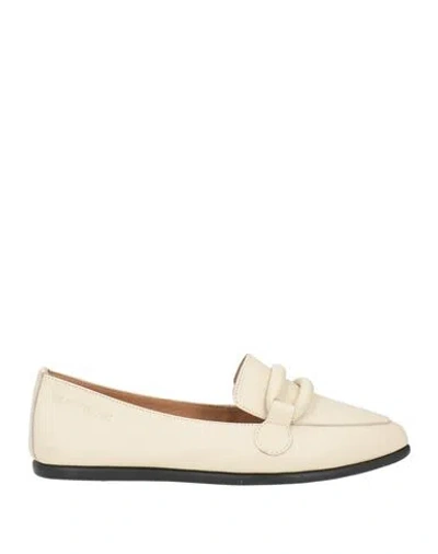 Cerruti 1881 Woman Loafers Ivory Size 7 Cow Leather In Neutral