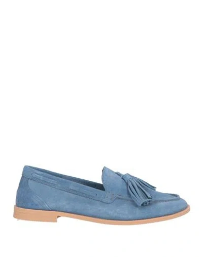Cerruti 1881 Woman Loafers Light Blue Size 9 Calfskin