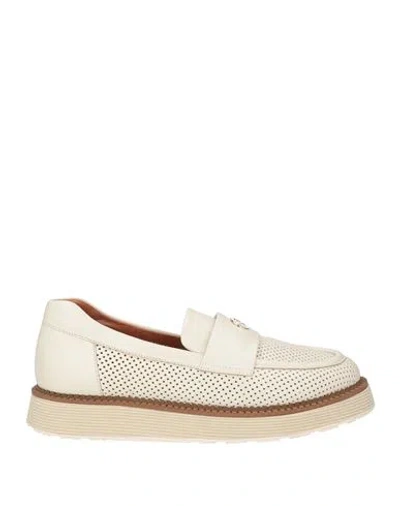 Cerruti 1881 Woman Loafers Off White Size 8 Cow Leather