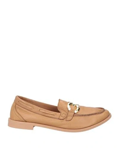 Cerruti 1881 Woman Loafers Tan Size 6 Cow Leather In Brown
