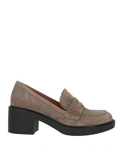 Cerruti 1881 Woman Loafers Taupe Size 8 Cow Leather In Brown