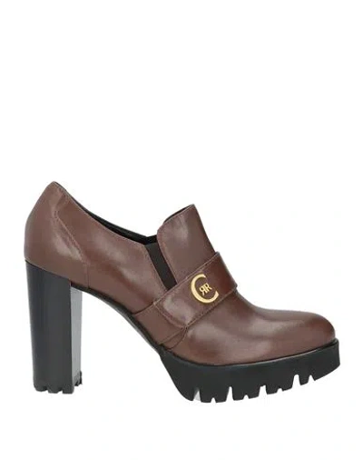 Cerruti 1881 Woman Pumps Chocolate Brown Size 8 Sheepskin, Polyamide