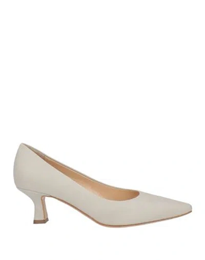 Cerruti 1881 Woman Pumps Light Grey Size 8 Goat Skin In Gray