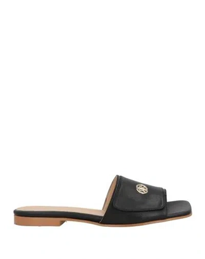 Cerruti 1881 Woman Sandals Black Size 8 Cow Leather
