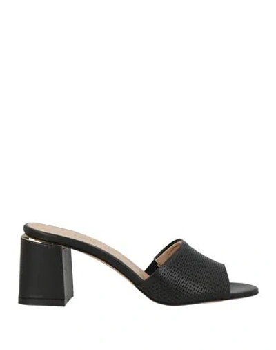 Cerruti 1881 Woman Sandals Black Size 8 Cow Leather