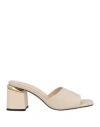 Cerruti 1881 Woman Sandals Cream Size 8 Cow Leather In White