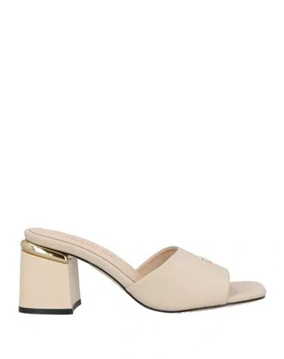 Cerruti 1881 Woman Sandals Cream Size 8 Cow Leather In White