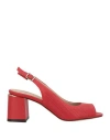Cerruti 1881 Woman Sandals Red Size 8 Cow Leather In Red