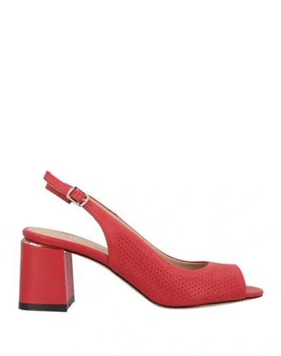 Cerruti 1881 Woman Sandals Red Size 8 Cow Leather