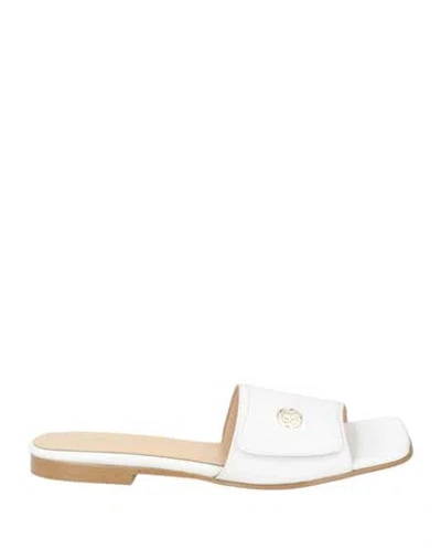 Cerruti 1881 Woman Sandals White Size 8 Cow Leather