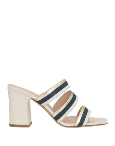 Cerruti 1881 Woman Sandals White Size 8 Goat Skin In Black