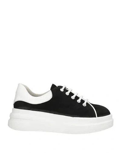 Cerruti 1881 Woman Sneakers Black Size 8 Calfskin