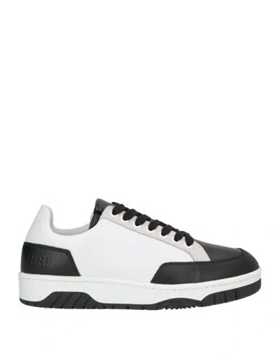 Cerruti 1881 Woman Sneakers Black Size 8 Cow Leather In White