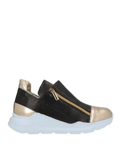 Cerruti 1881 Woman Sneakers Black Size 8 Goat Skin In Blue