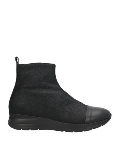 Cerruti 1881 Woman Sneakers Black Size 8 Polyester, Calfskin