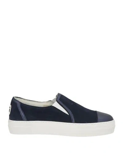 Cerruti 1881 Woman Sneakers Blue Size 8 Calfskin