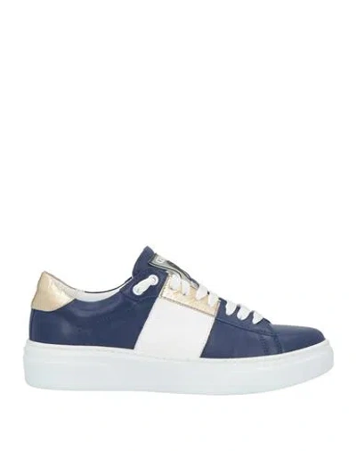 Cerruti 1881 Woman Sneakers Blue Size 8 Cow Leather