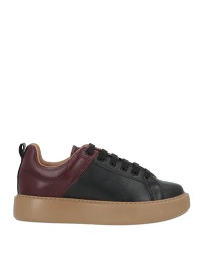 Cerruti 1881 Woman Sneakers Burgundy Size 8 Cow Leather In Red