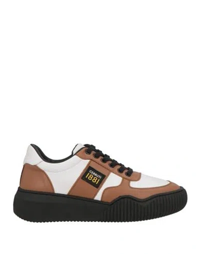 Cerruti 1881 Woman Sneakers Camel Size 7 Calfskin In Multi